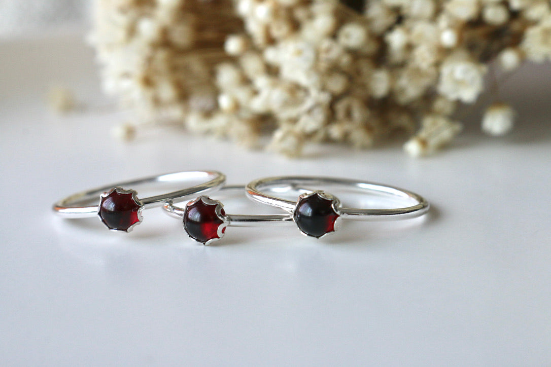 Simple Garnet Ring