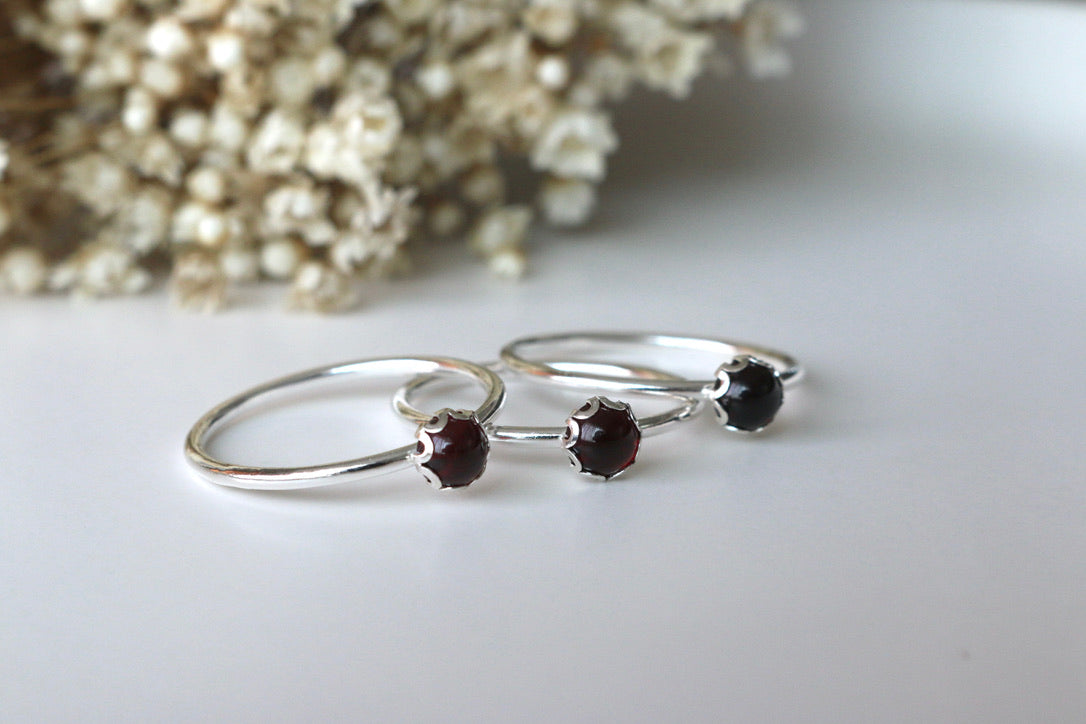 Simple Garnet Ring