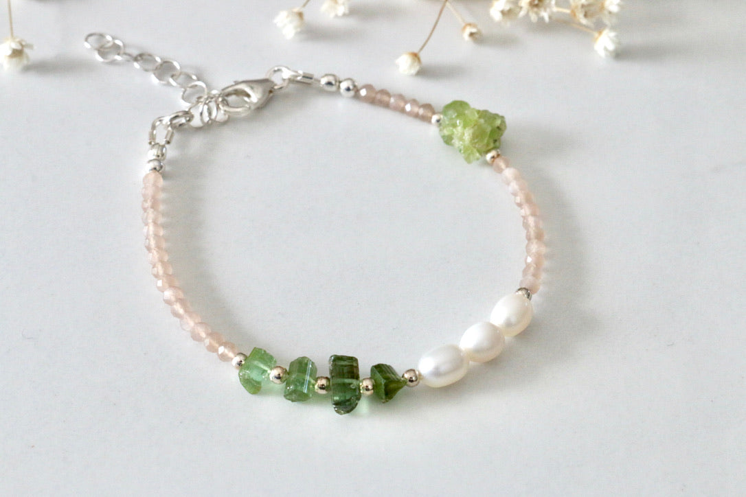 Mixed Gemstone Bracelet, Green