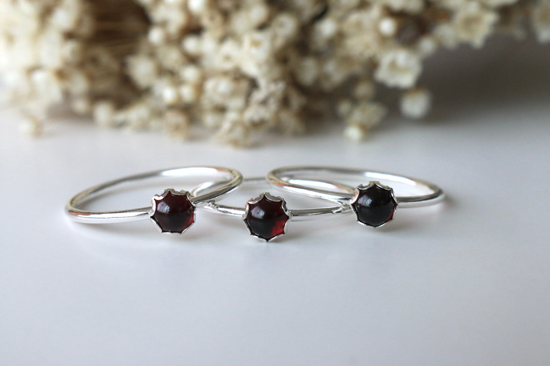 Simple Garnet Ring