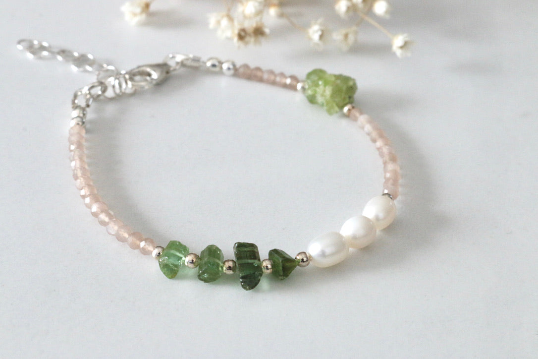 Mixed Gemstone Bracelet, Green