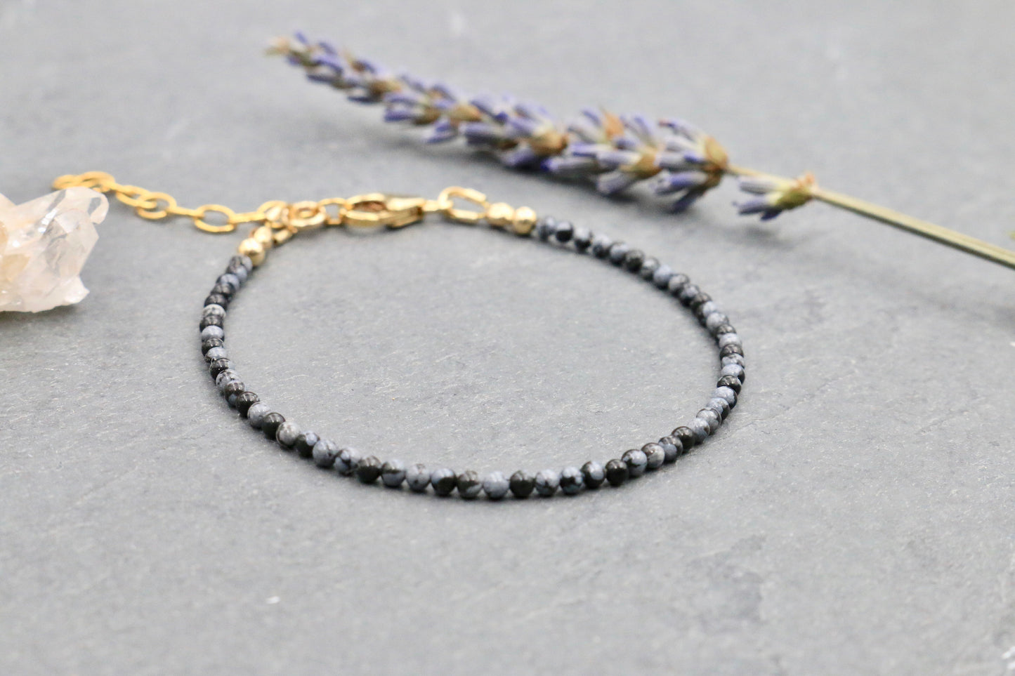 Snowflake Obsidian Bracelet