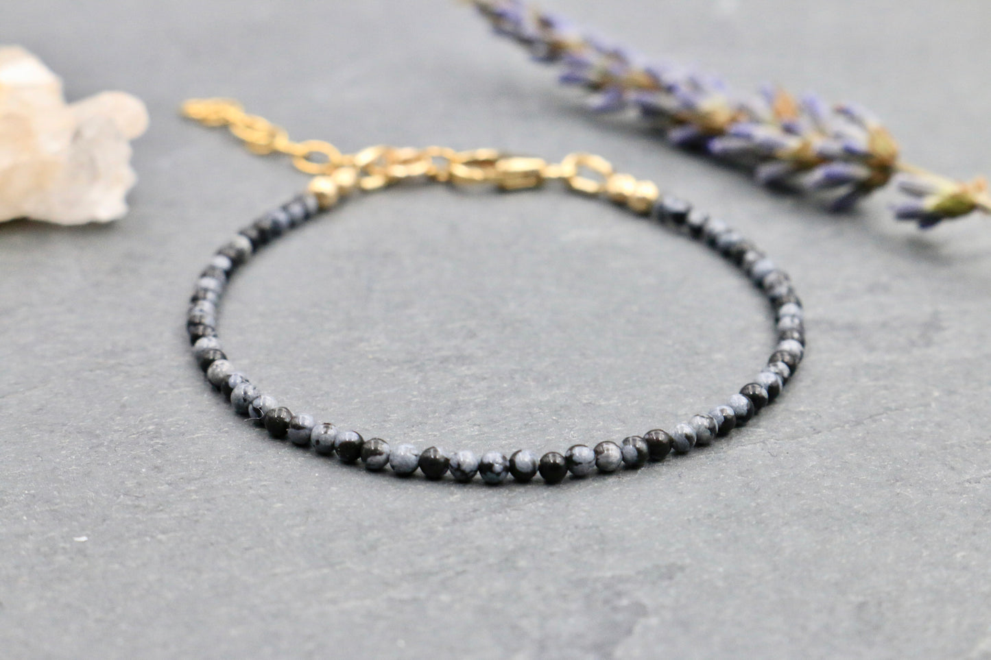 Snowflake Obsidian Bracelet