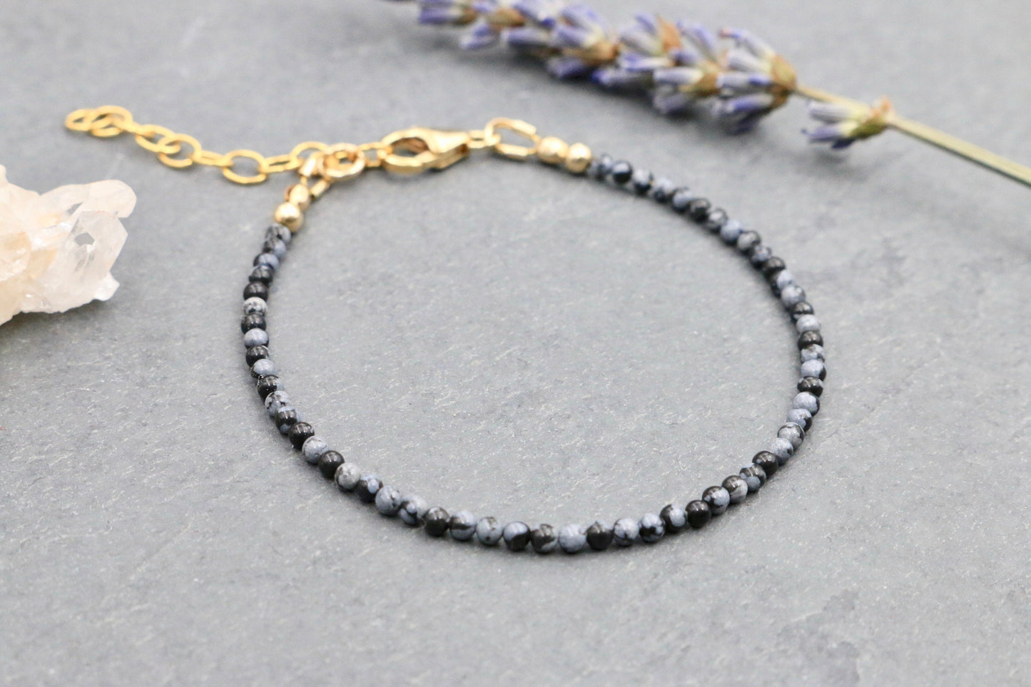 Snowflake Obsidian Bracelet