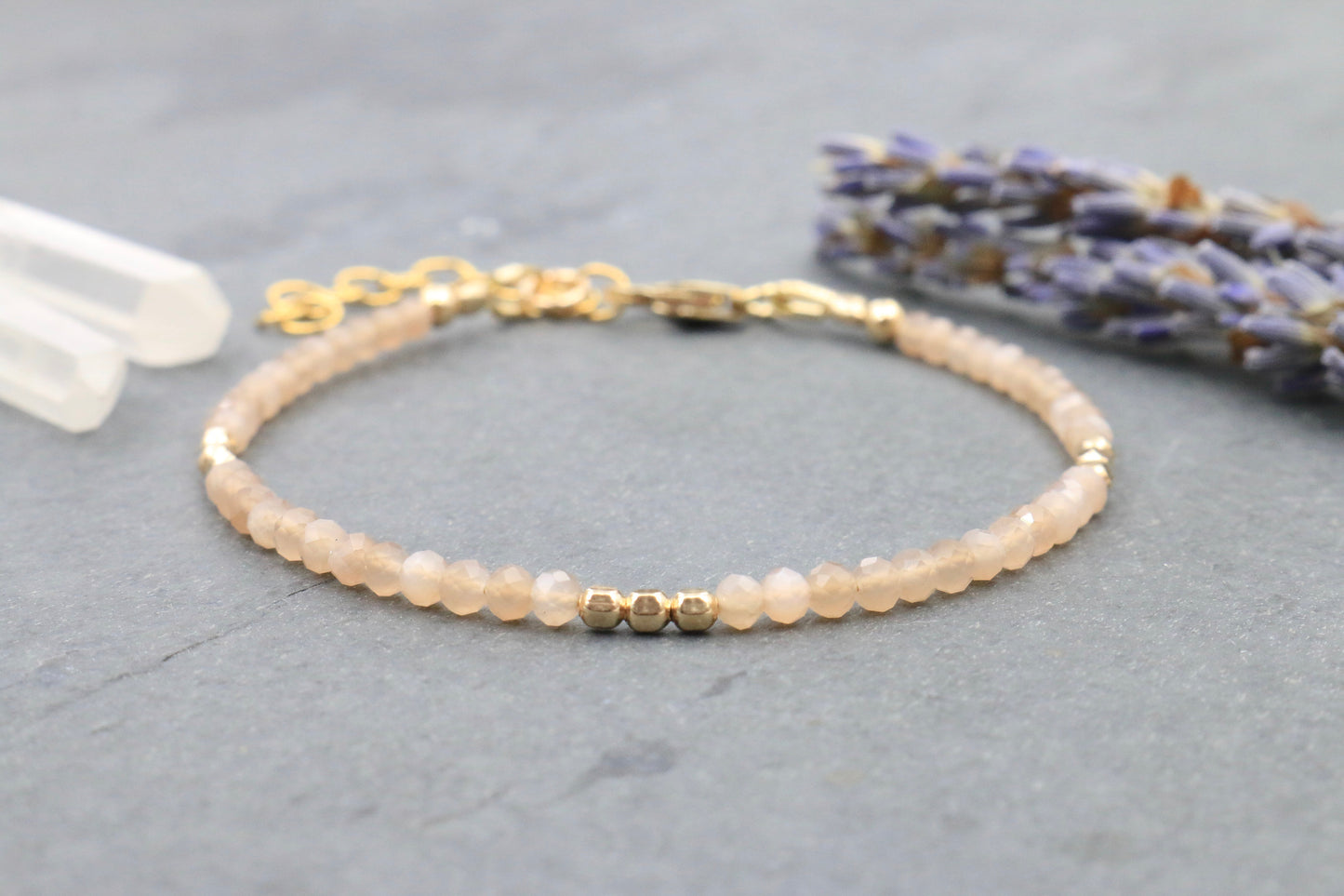 Peach Moonstone Bracelet